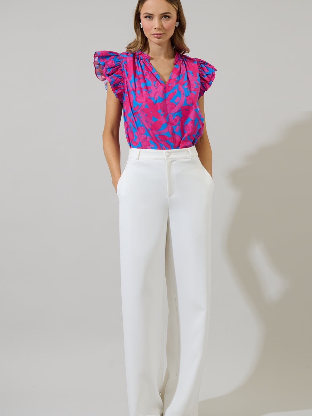 Women’s High-Waist Wide Leg Pants in White